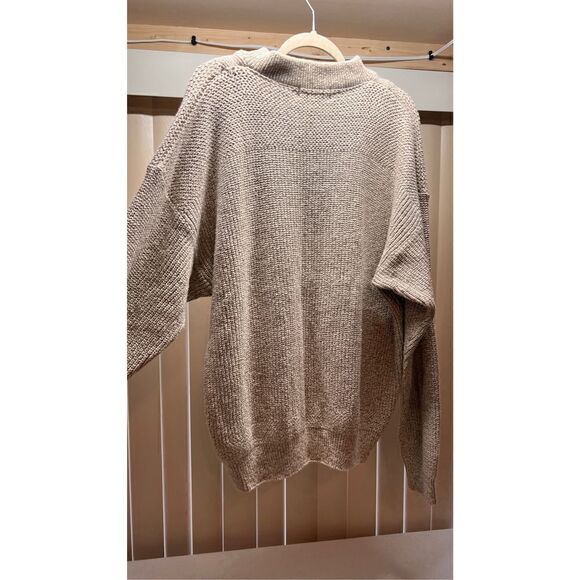 EDDIE BAUER MENS CABLE KNIT SWEATER BROWN BEIGE SIZE XL - Picture 6 of 8